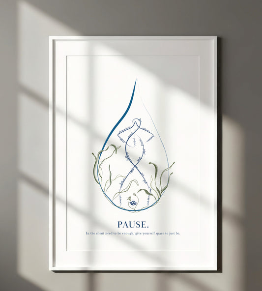 Minimalist Yoga Wall Art – Tear Drop Mindfulness Wall Decor