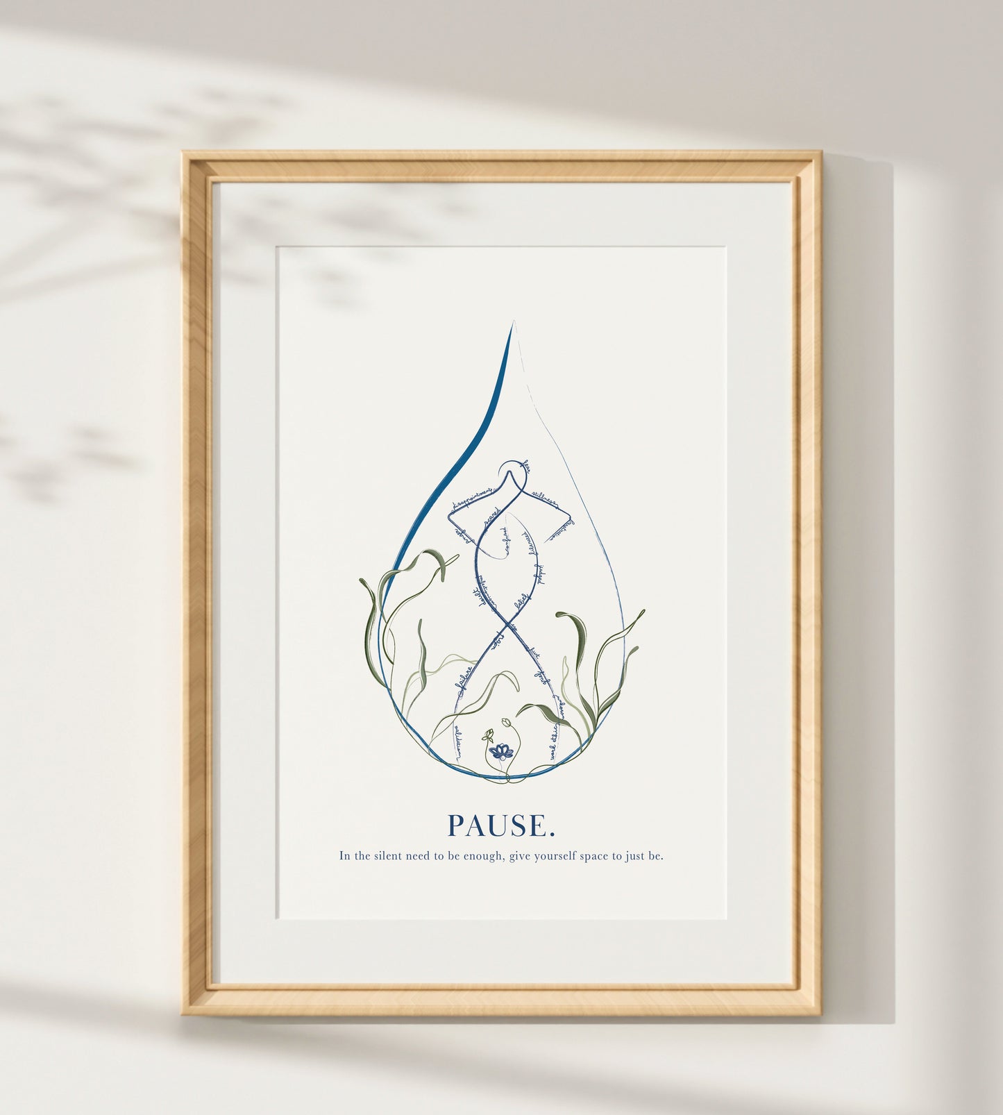 Pause - Minimalist Self Care Line Drawing