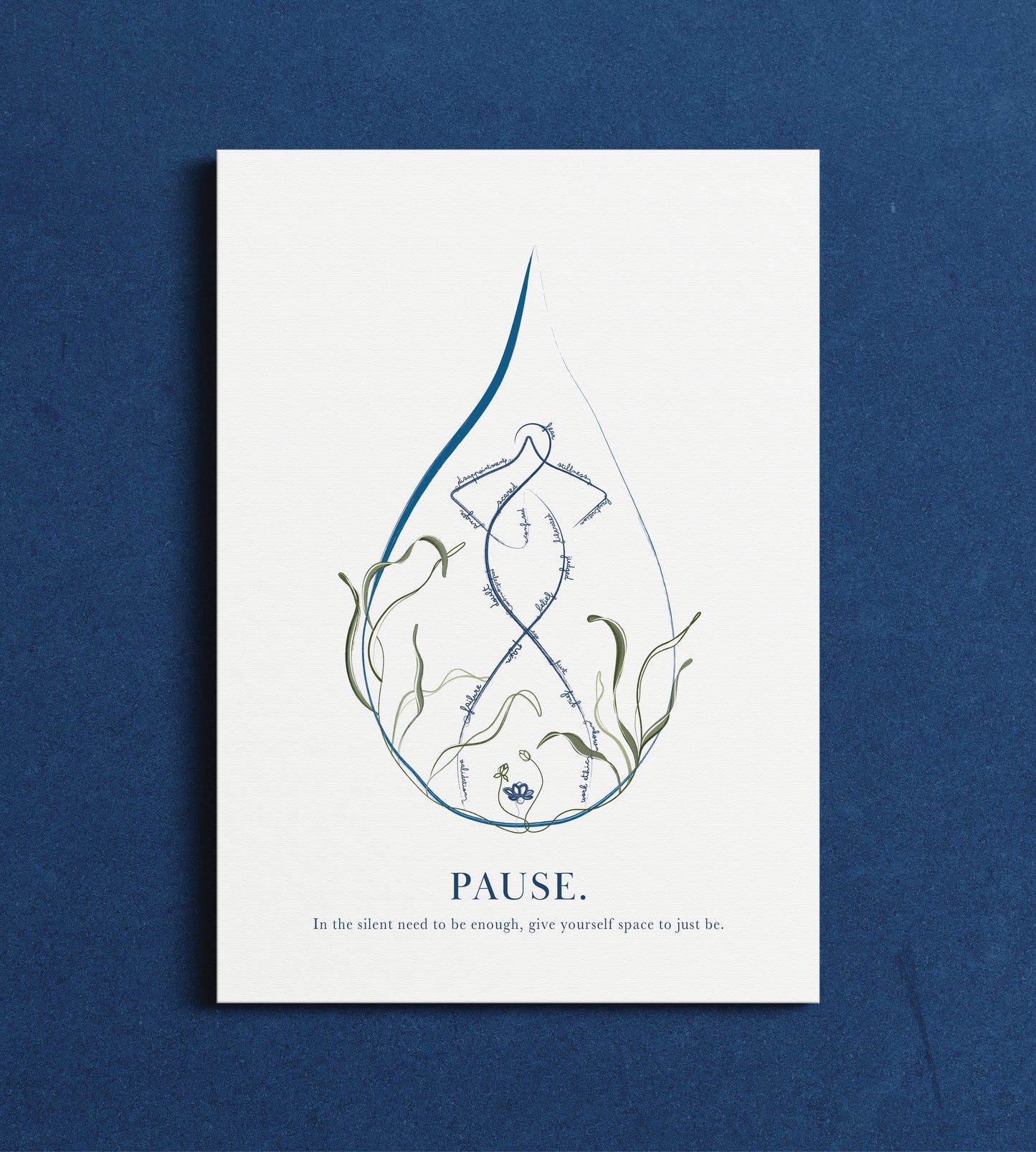 Pause - Minimalist Self Care Line Drawing