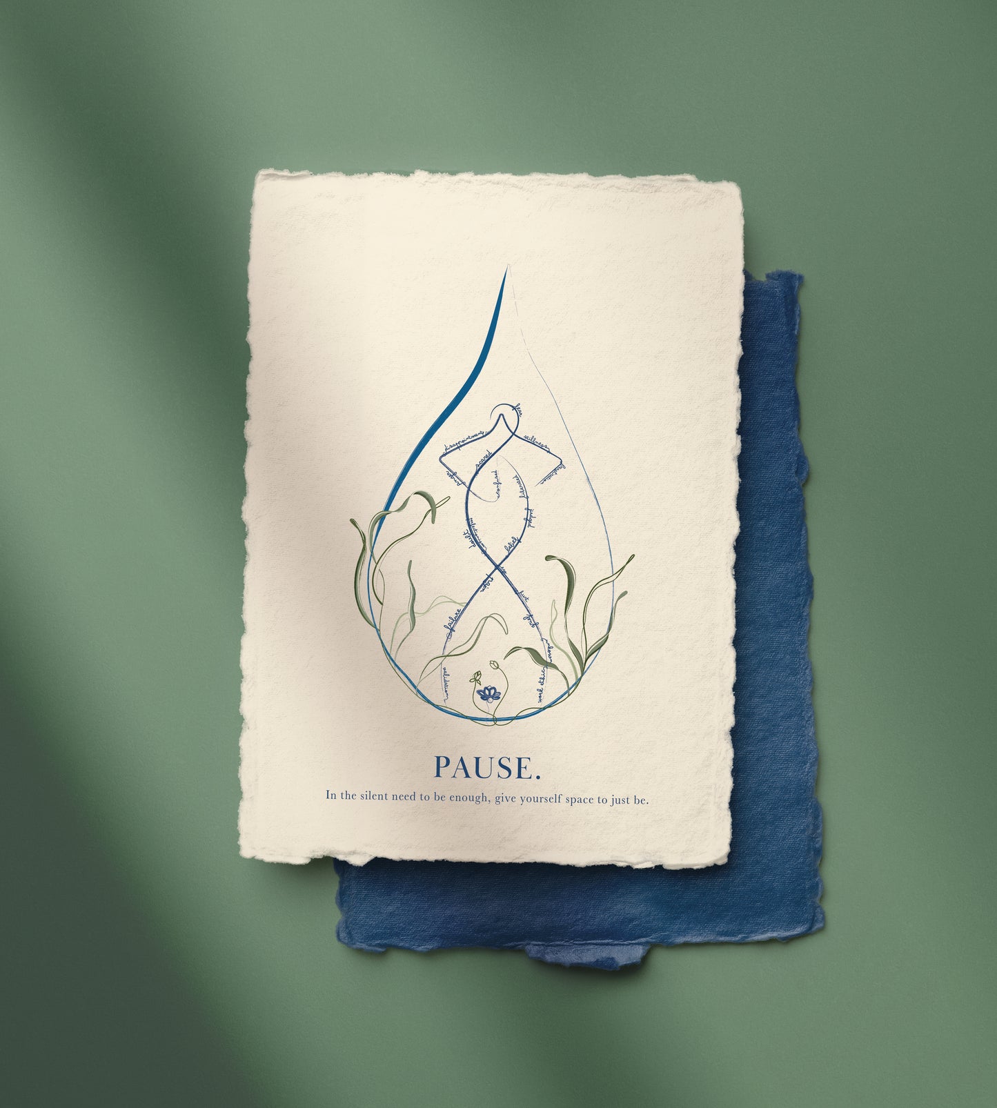 Pause - Minimalist Self Care Line Drawing