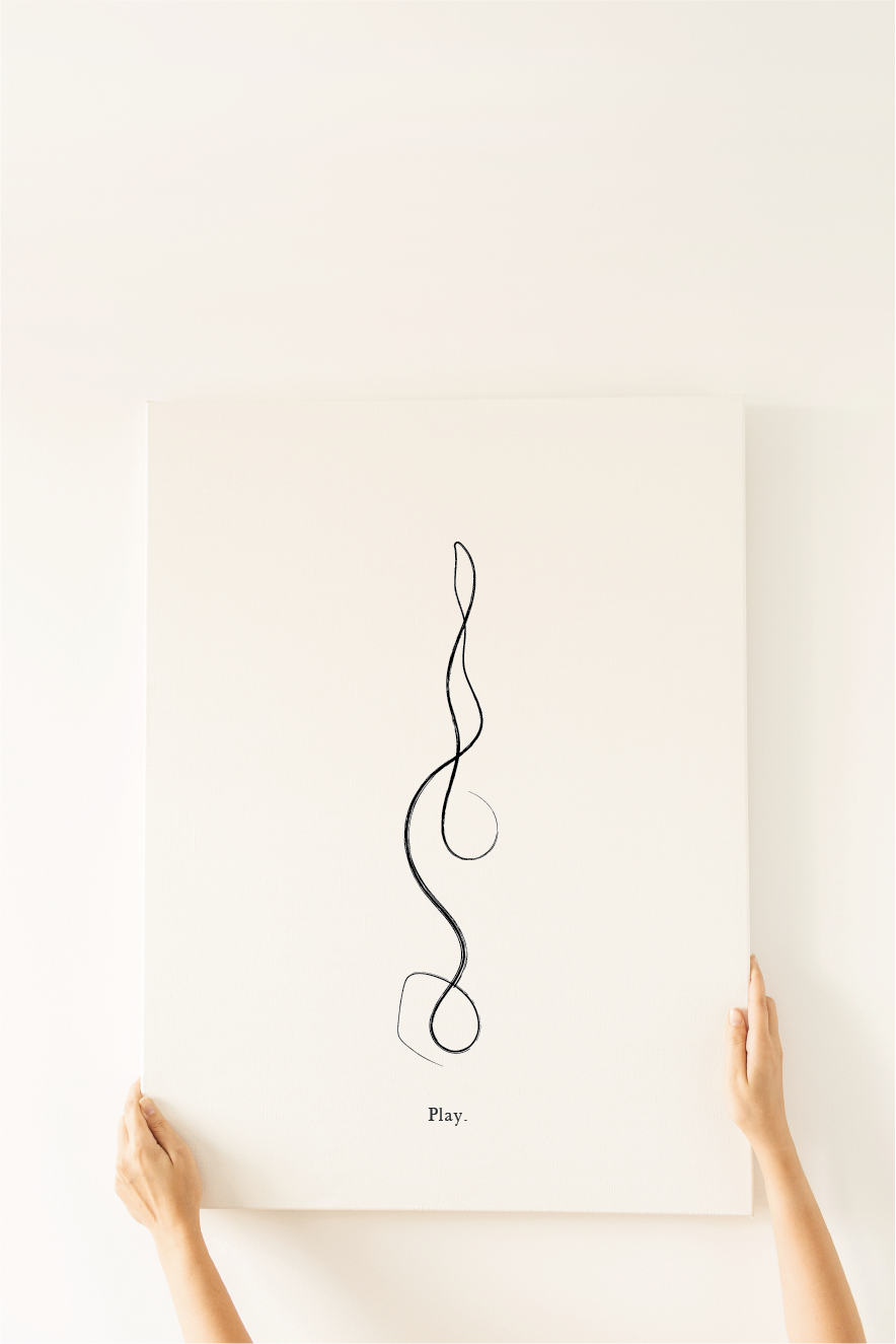 Headstand Yoga Pose Line Art Print, Modern Minimalist Female Figure