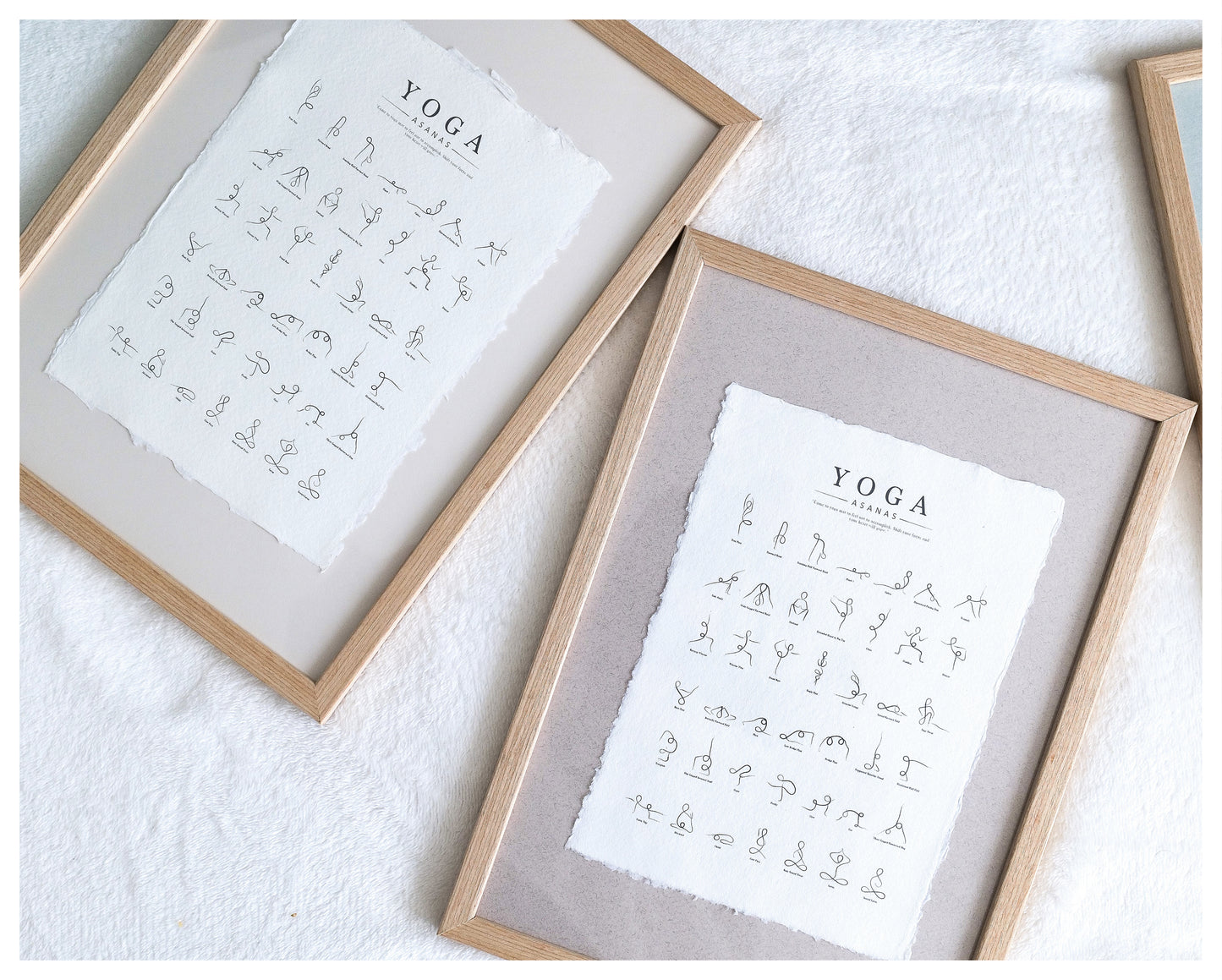 Framed Yoga Poses Poster - Cotton Rag Paper Art