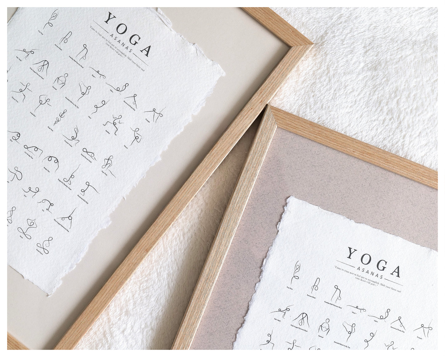 Framed Yoga Poses Poster - Cotton Rag Paper Art