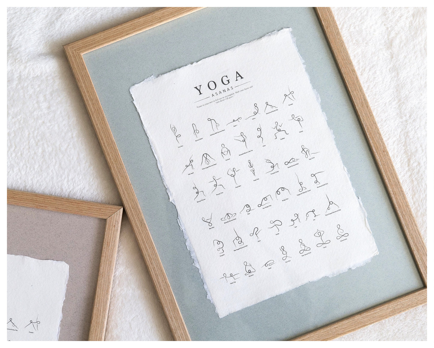 Framed Yoga Poses Poster - Cotton Rag Paper Art