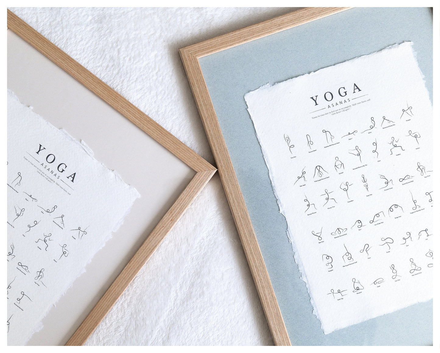 Framed Yoga Poses Poster - Cotton Rag Paper Art
