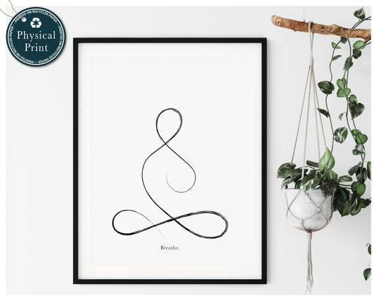 'Lotus' Pose - Yoga Line Art