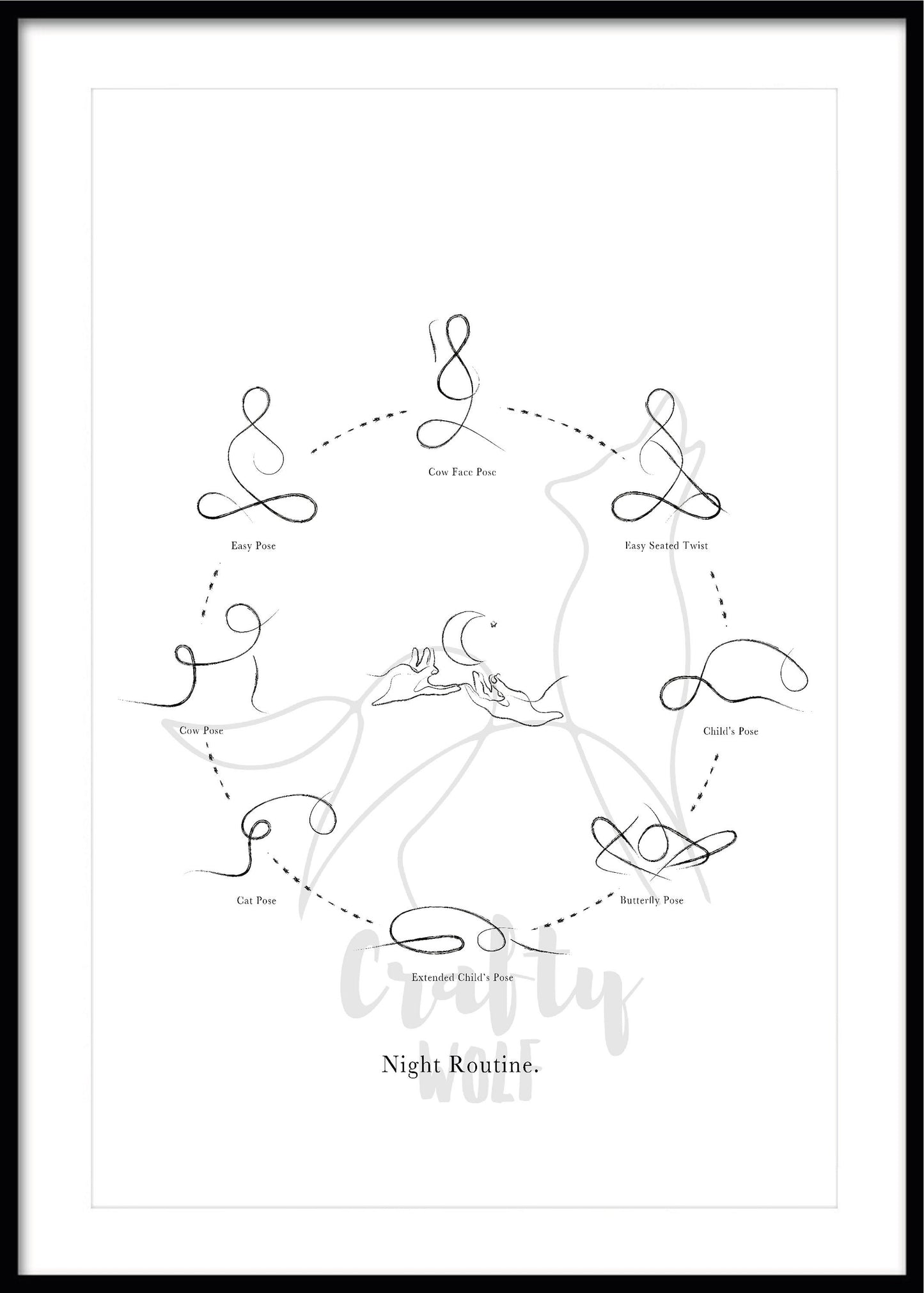 'Night Routine' - Yoga Art Print