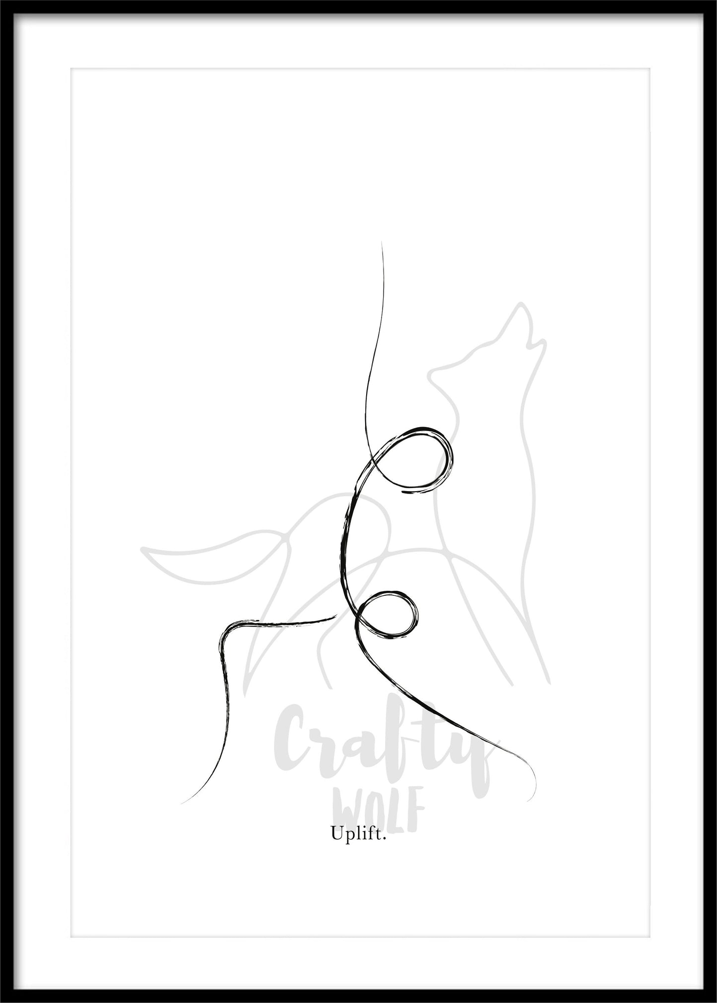 'Warrior One' Pose - Yoga Line Art
