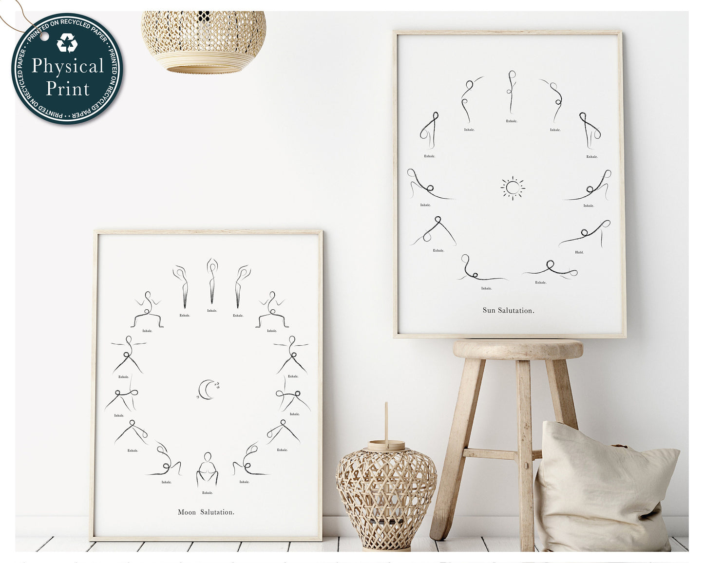 'Sun Salutation | Moon Salutation' - Set of 2 art prints