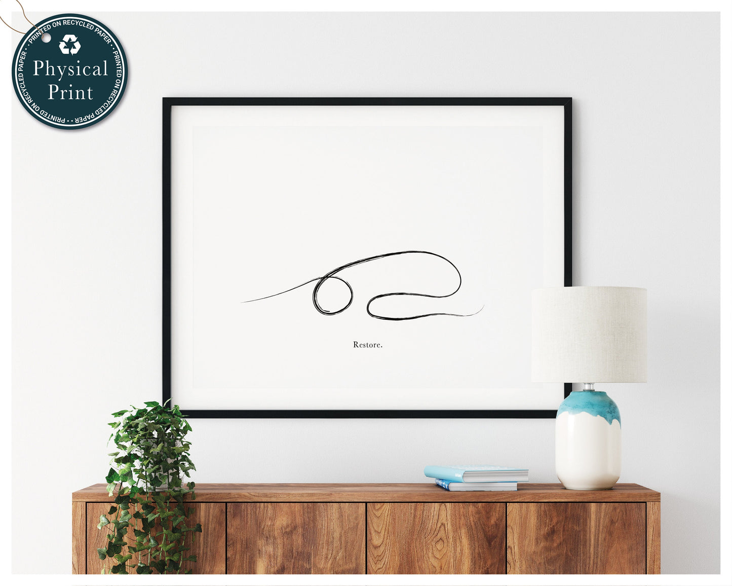 child pose one line yoga art
