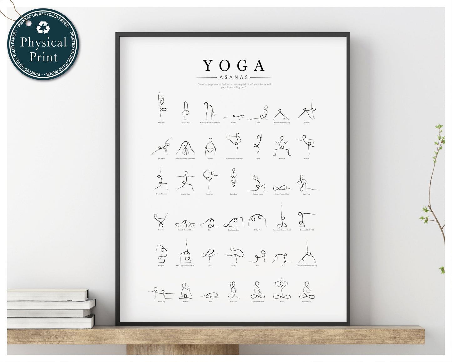 Yoga Poses Poster, Yoga Asanas Print, Yoga Wall Art, Yoga Line Art, Yoga Studio Decor, Yoga Lover Gift, Minimal Poster, Continuous Line Art
