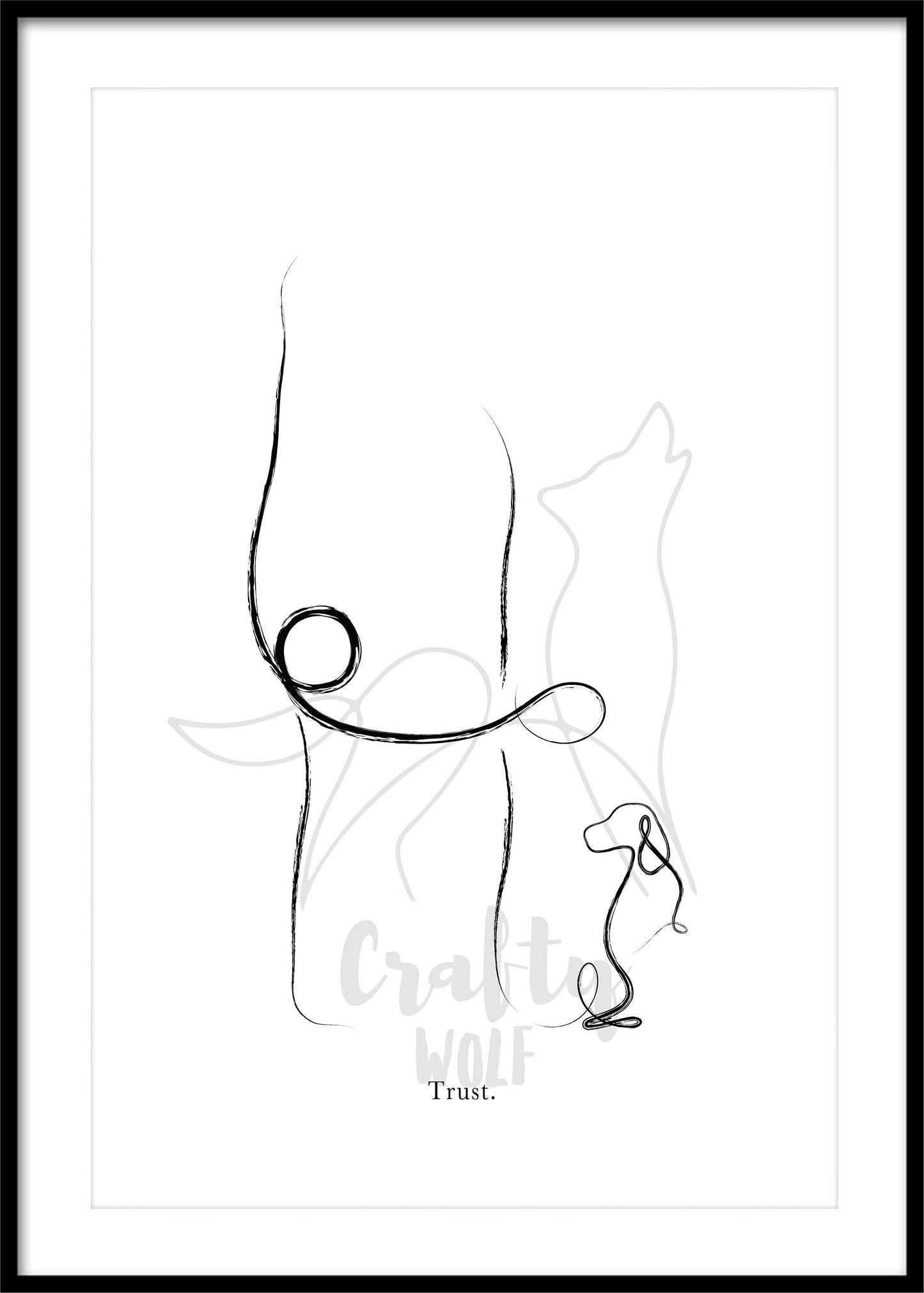 'Half Moon' Pose - Yoga Line Art