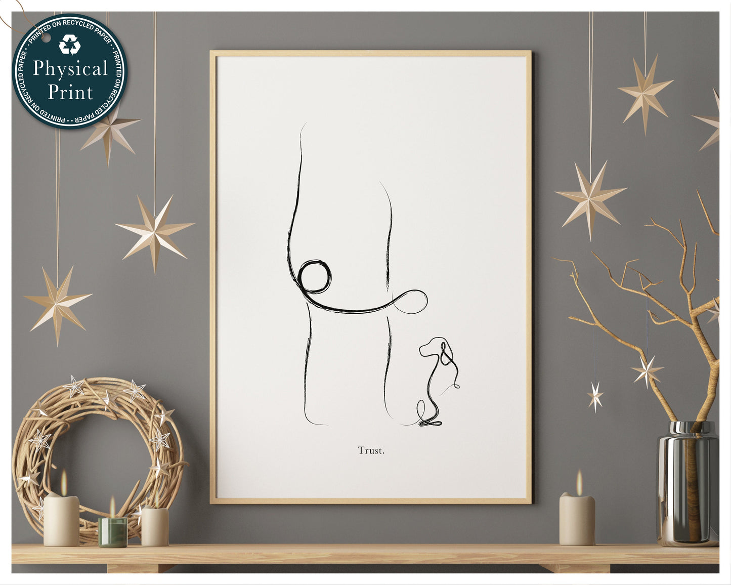 'Half Moon' Pose - Yoga Line Art