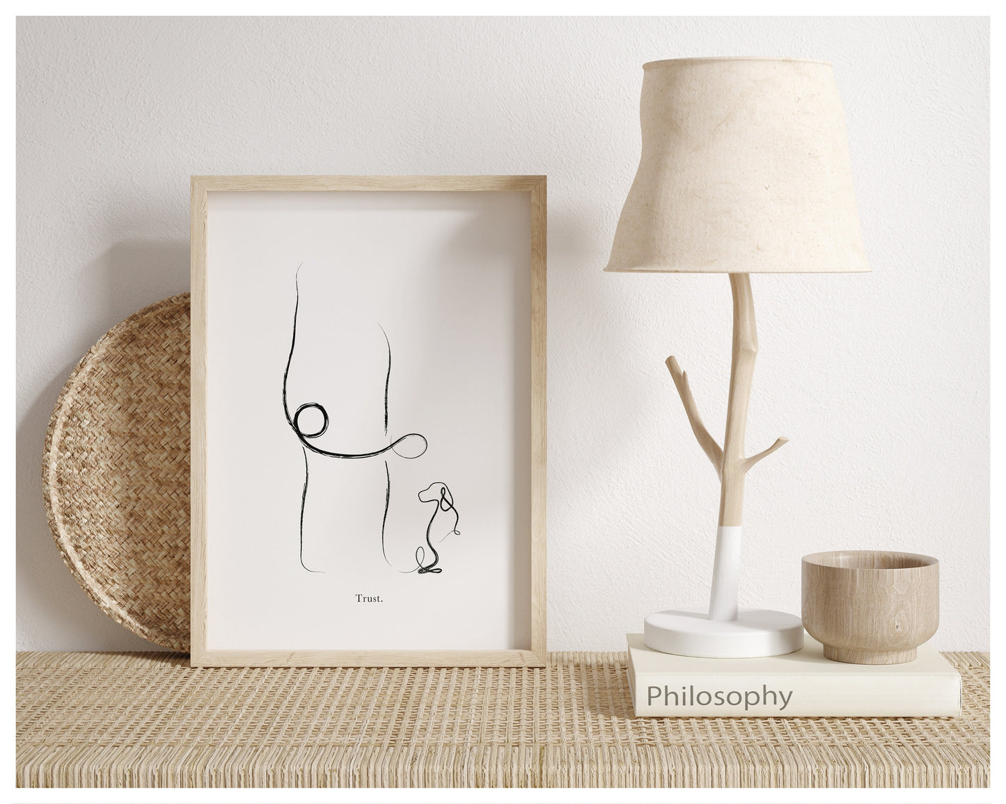 'Half Moon' Pose - Yoga Line Art