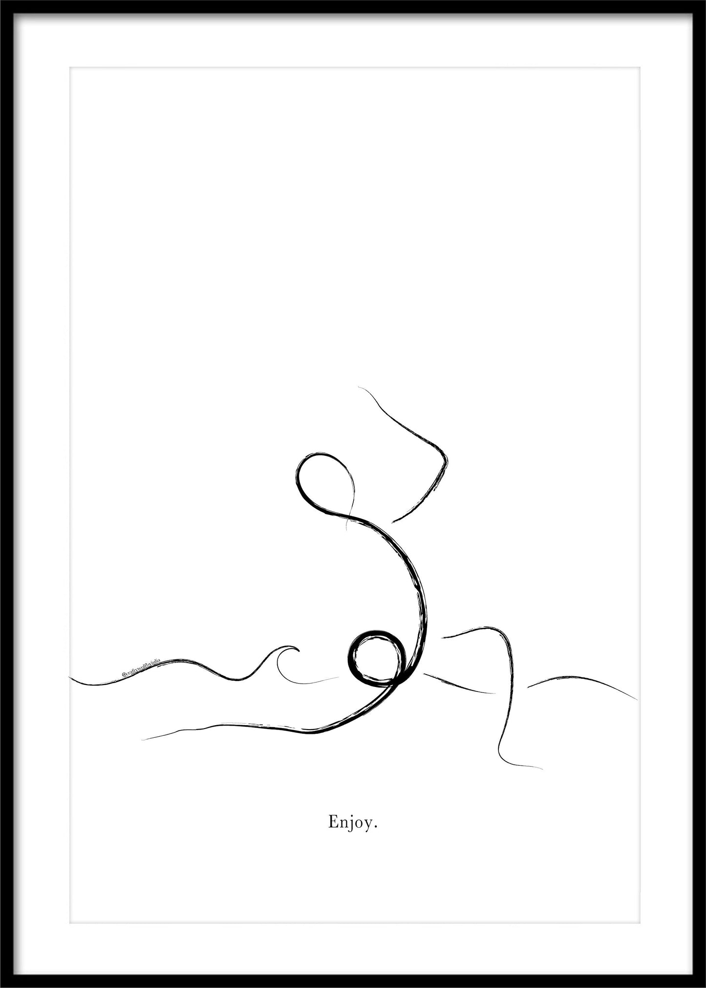 'Flow through life' - Set of 3 Yoga Prints Line Art