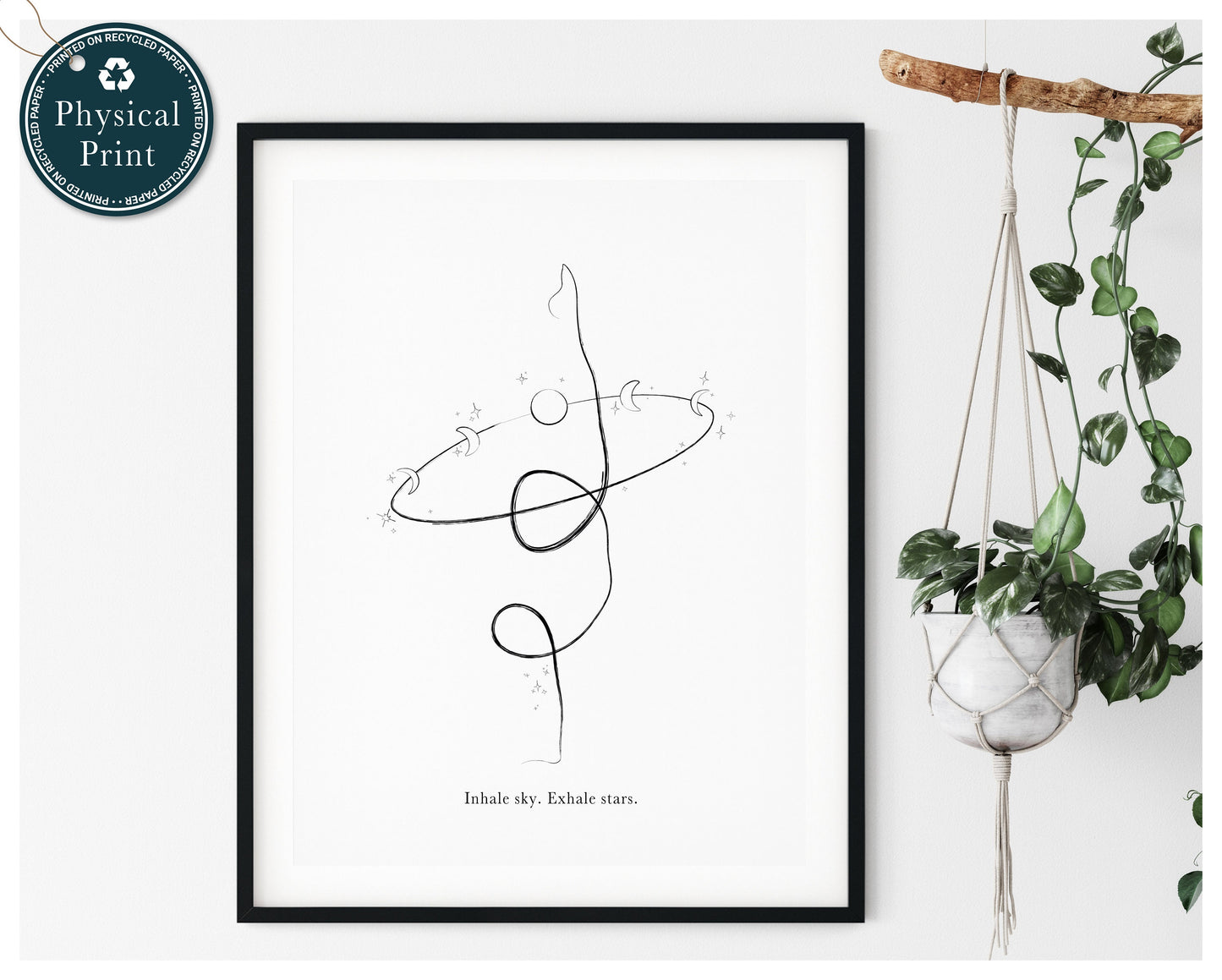 Yoga Pose Poster, Yoga Asana Print, Yoga Wall Art, Yoga Line Art, Yoga Studio Decor, Yoga Lover Gift, Minimal Poster, Astrology Art Print
