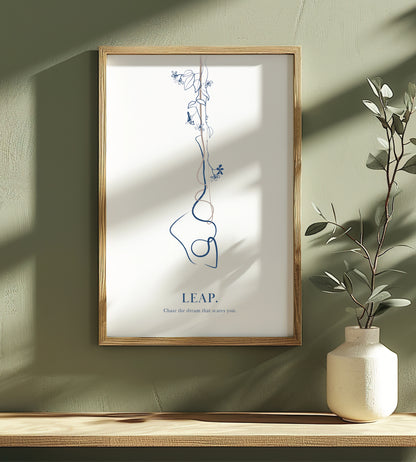 Aerial Yoga Line Art - Modern Minimalist Print for Yoga Studio Decor