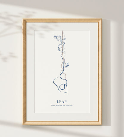 Aerial Yoga Line Art - Modern Minimalist Print for Yoga Studio Decor