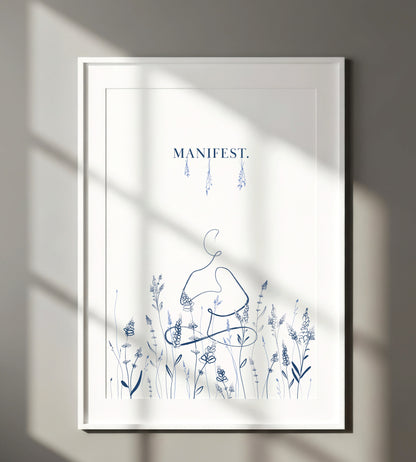 Manifest - Floral Yoga Art Print