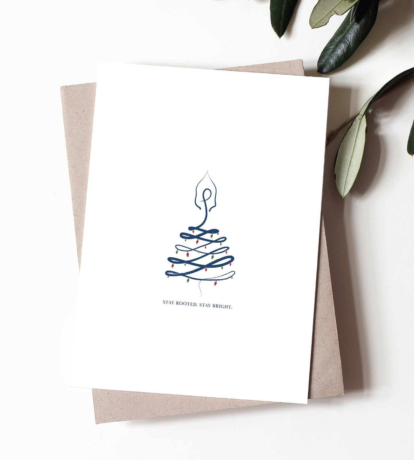 Set of 2 Yoga Christmas Greeting Cards