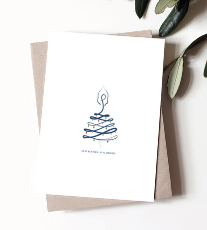Set of 2 Yoga Christmas Greeting Cards
