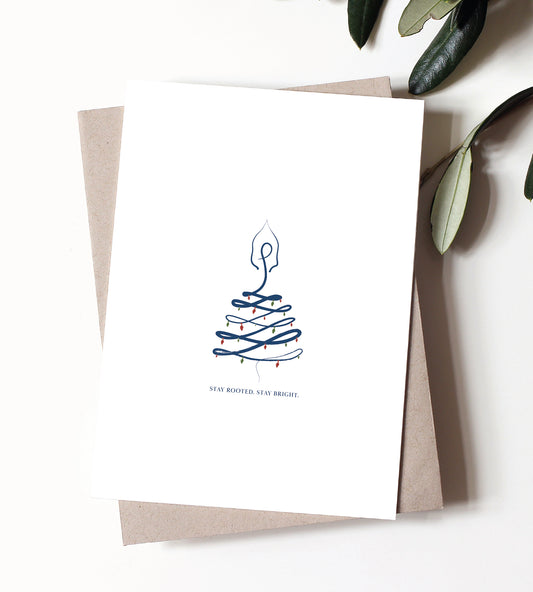 Set of 2 Yoga Christmas Greeting Cards