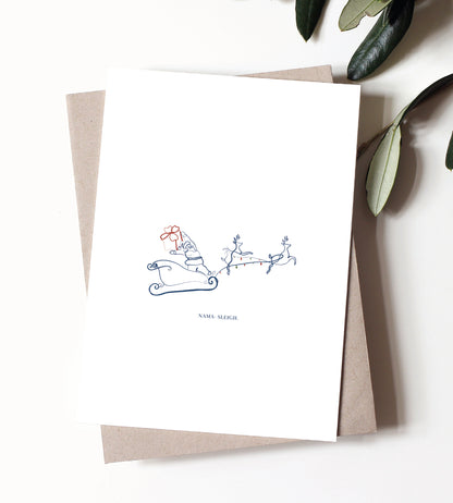 Set of 2 Yoga Christmas Greeting Cards