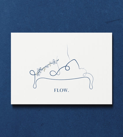 Pilates Reformer Print – Minimalist Line Art with Floral Wall Art Decor
