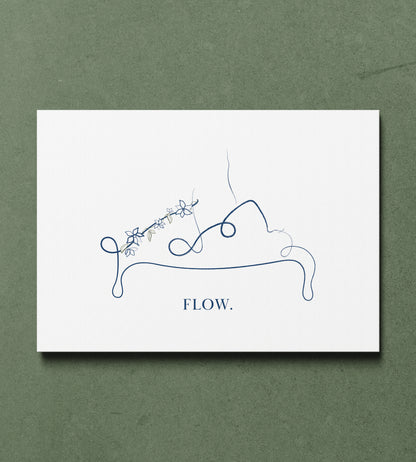 Pilates Reformer Print – Minimalist Line Art with Floral Wall Art Decor