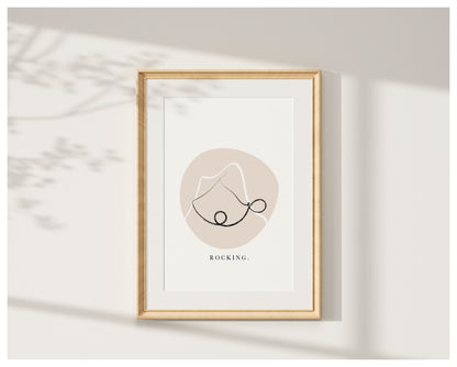 'Rocking' Pose - Pilates Studio Decor - Minimalist Design