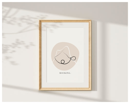 'Rocking' Pose - Pilates Studio Decor - Minimalist Design