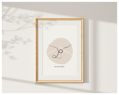 'Scissors' Pose - Line Art Pilates Studio Decor