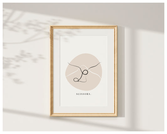 'Scissors' Pose - Line Art Pilates Studio Decor