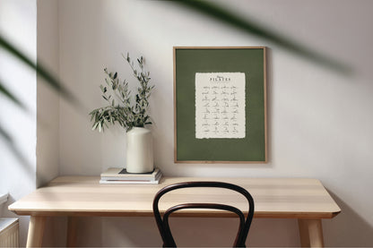 Bespoke Framed Reformer Pilates Exercises Poster