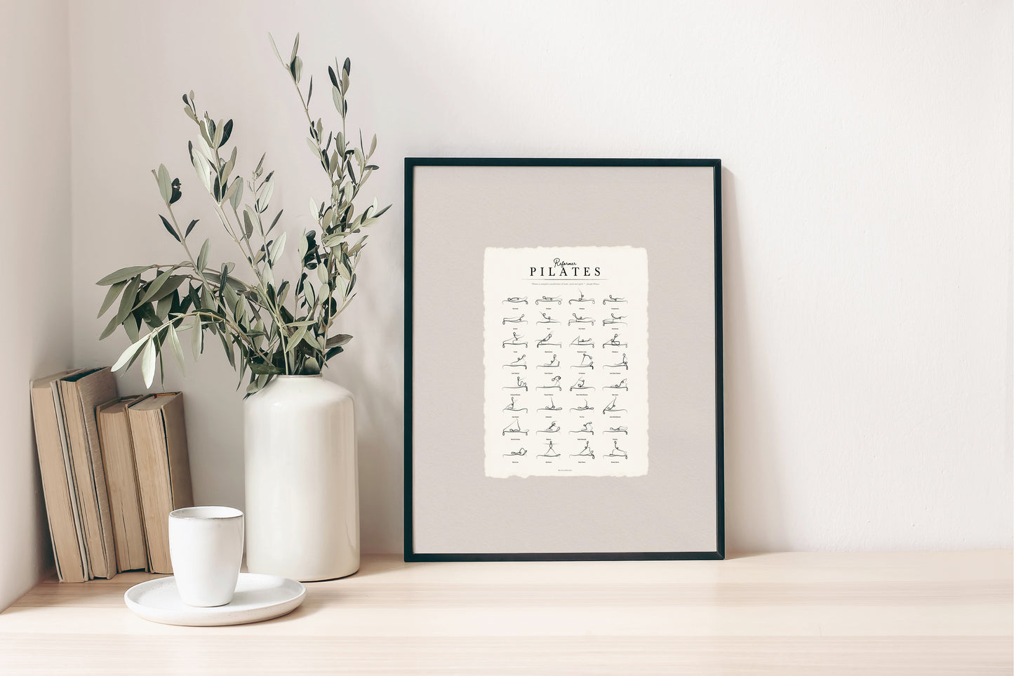 Bespoke Framed Reformer Pilates Exercises Poster