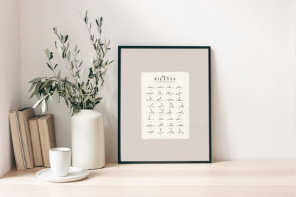 Bespoke Framed Reformer Pilates Exercises Poster