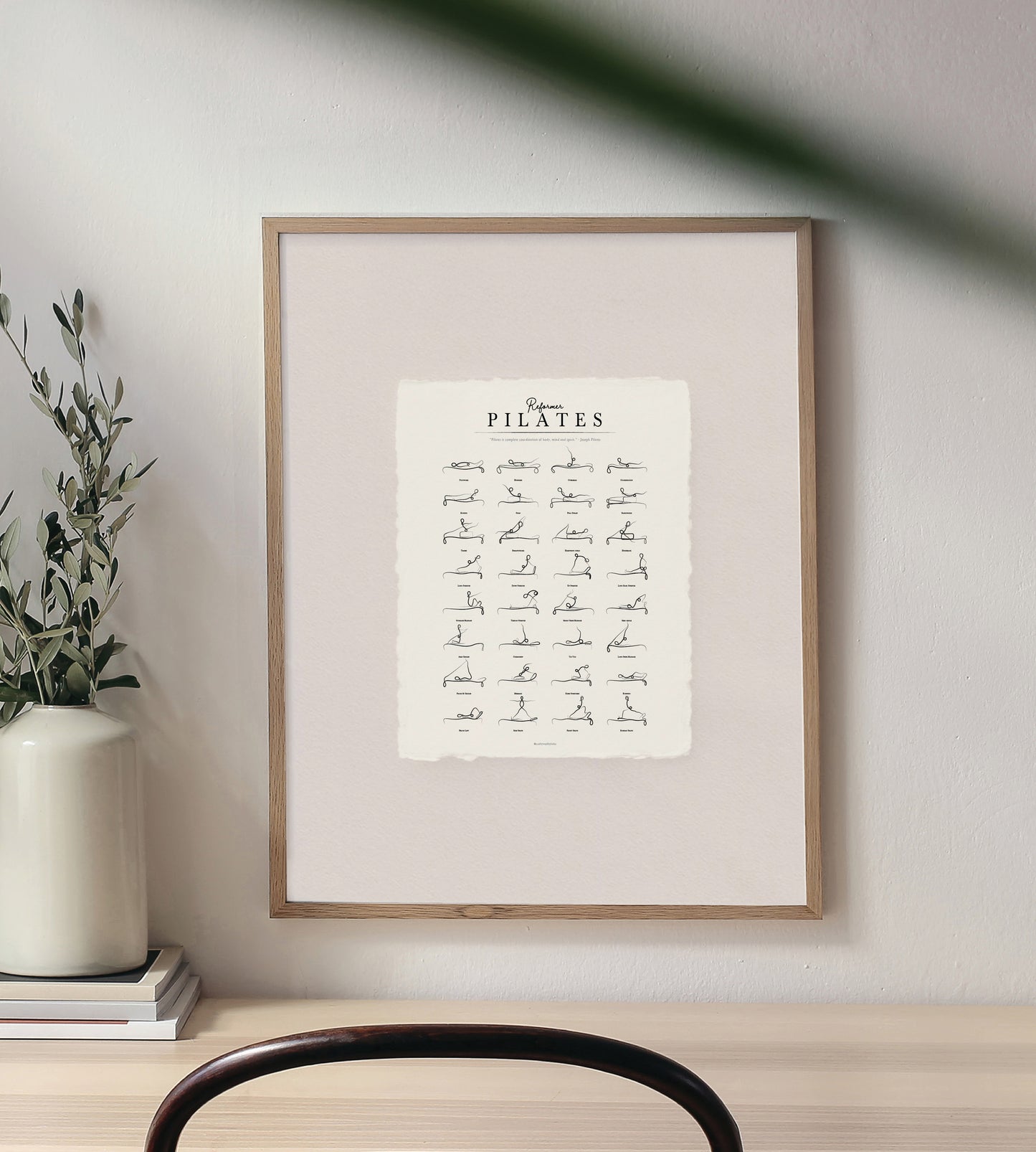 Bespoke Framed Reformer Pilates Exercises Poster