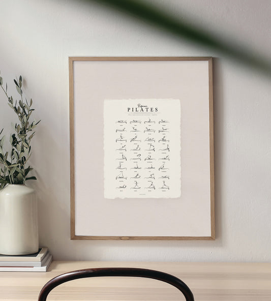 Bespoke Framed Reformer Pilates Exercises Poster