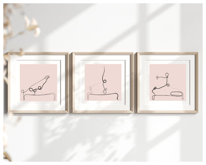 Pilates Reformer Art Prints, Pilates Pose Poster