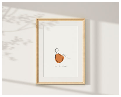 'Ball Rolling' Pose - Minimalist Pilates Wall Art