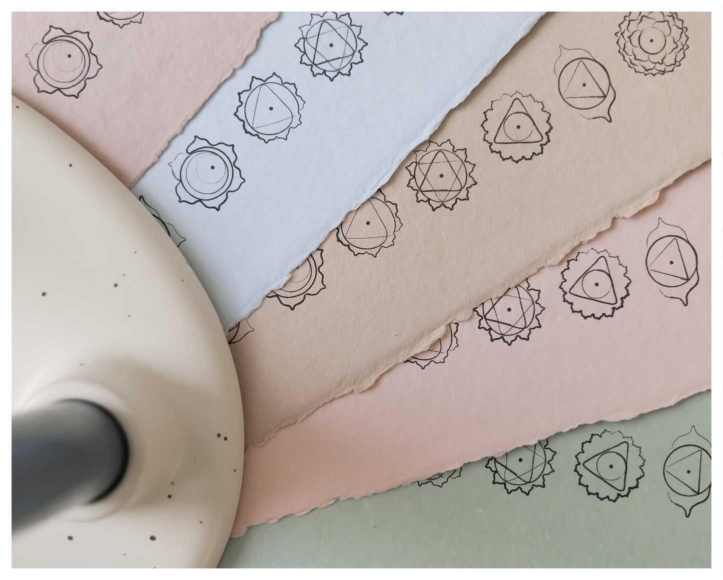 'Chakra' Bookmark - Handmade Cotton Rag Paper