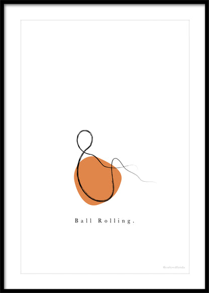 'Ball Rolling' Pose - Minimalist Pilates Wall Art