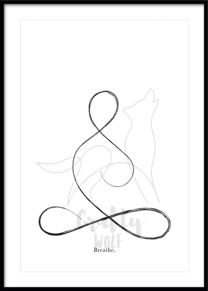 'Lotus' Pose - Yoga Line Art