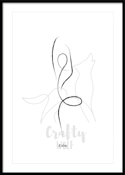 'Tree Pose' - Yoga Line Art