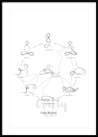 'Night Routine' - Yoga Art Print