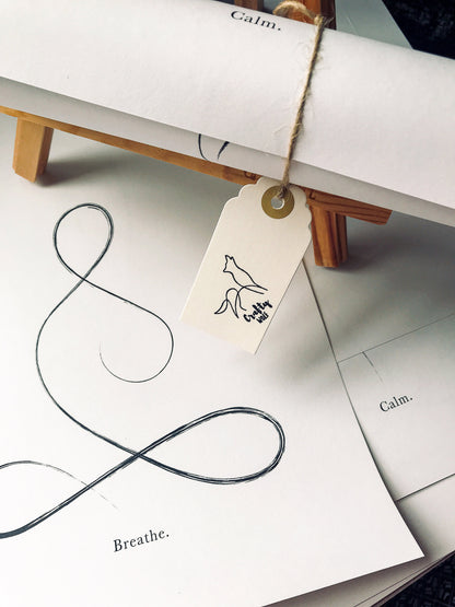 'Breathe | Calm | Patience' - Set of 3 Yoga Art Prints