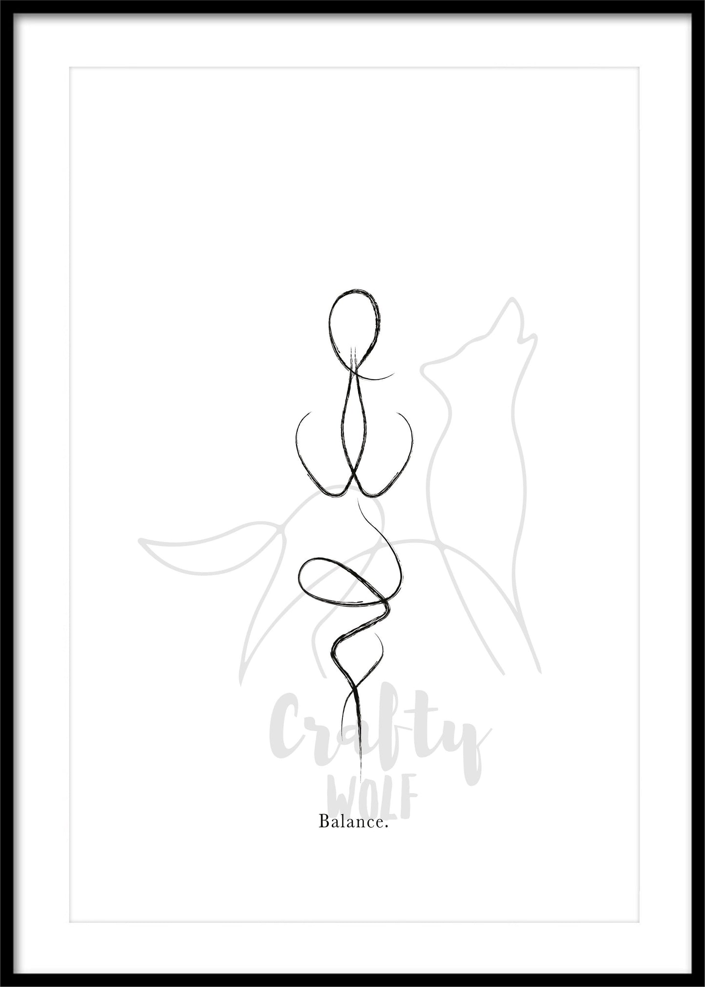 'Eagle Pose' - Yoga Line Art