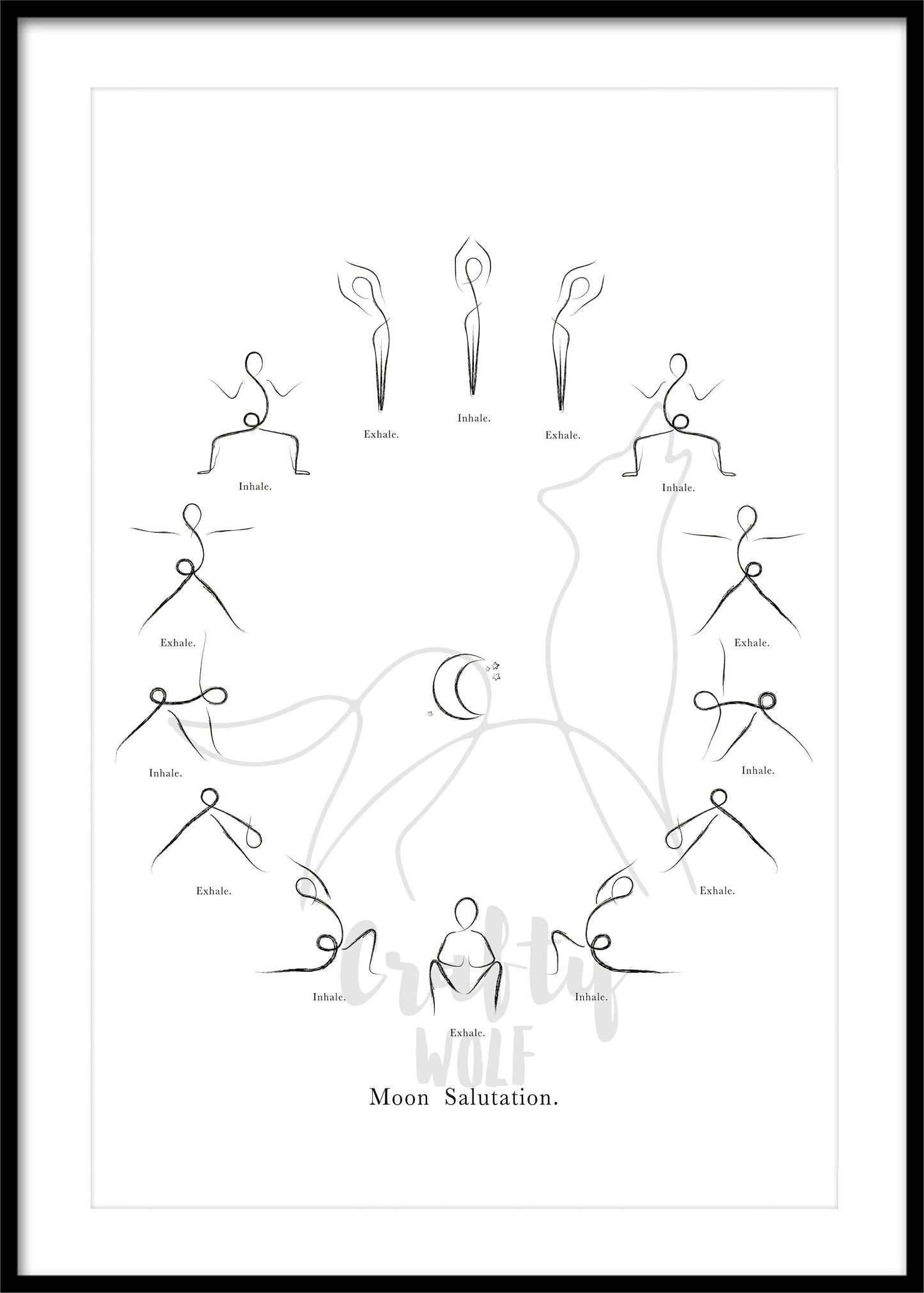 'Moon Salutation' - Yoga Poses Print