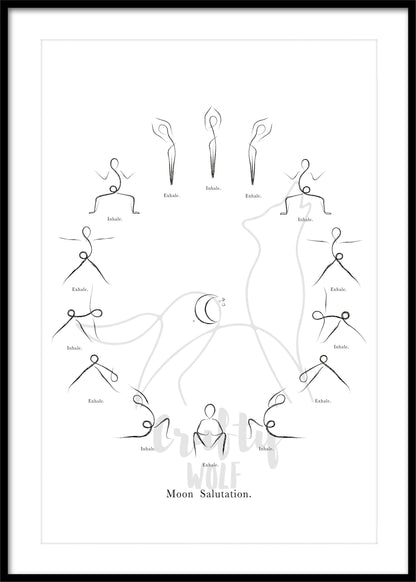 'Moon Salutation' - Yoga Poses Print