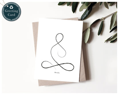 'Breathe' Lotus Pose - Yoga Greeting Card